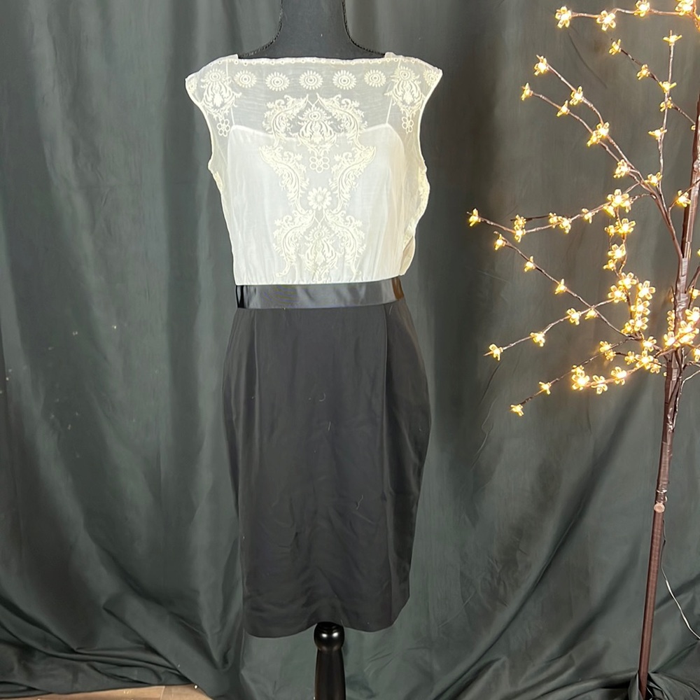 Ralph Lauren Ivory/Black Dress